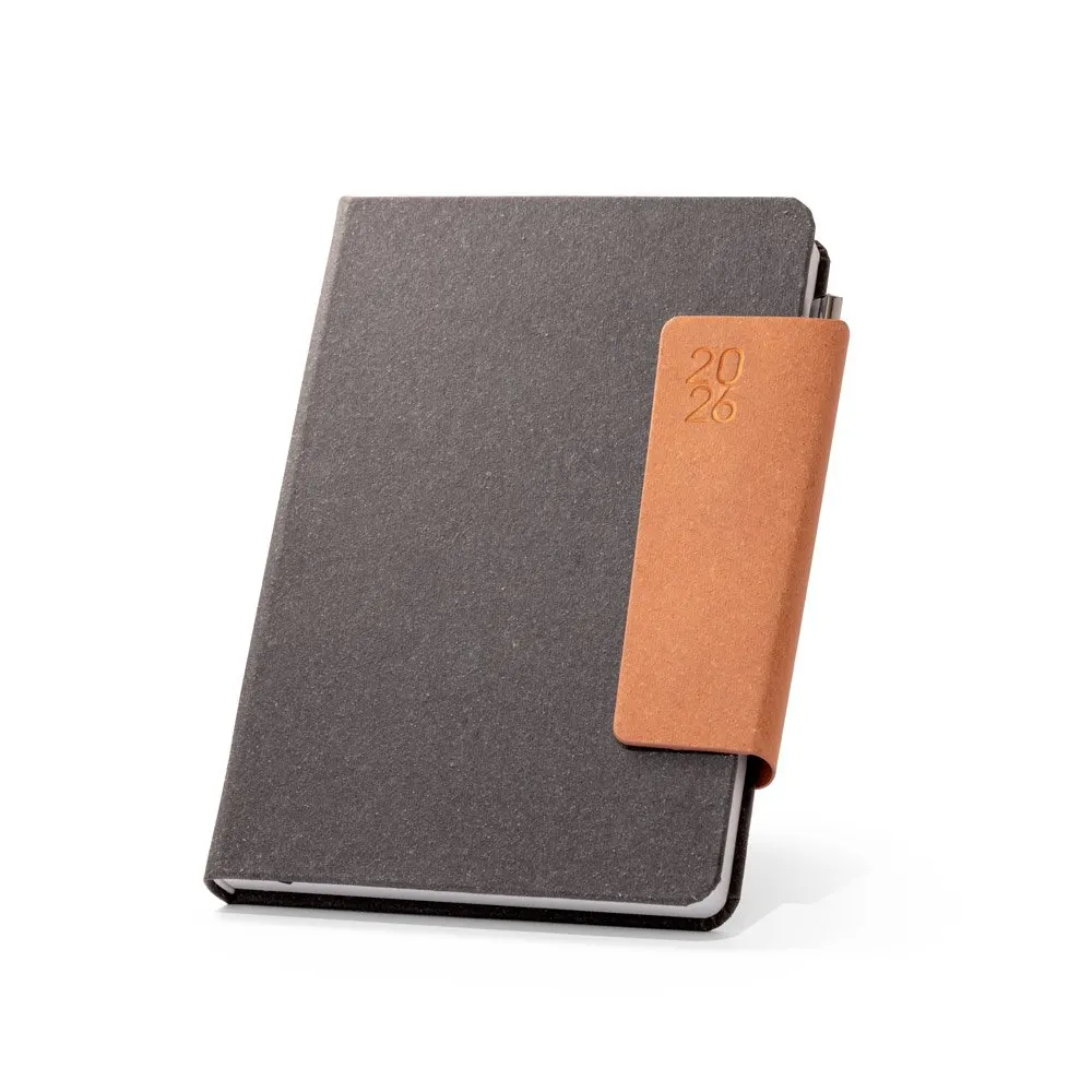 Agenda A5 em pele (58% reciclada)
