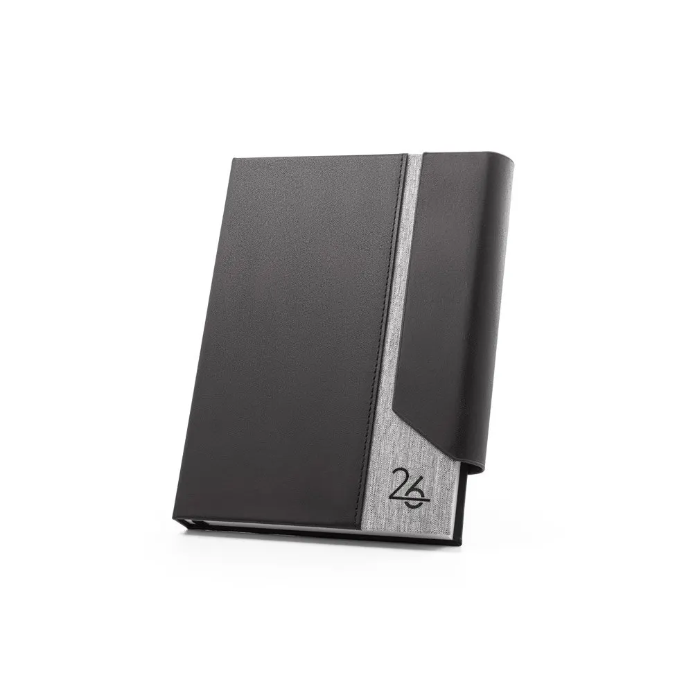 Agenda A5 em PU (58% reciclado) e PET reciclado (100% rPET) 300D