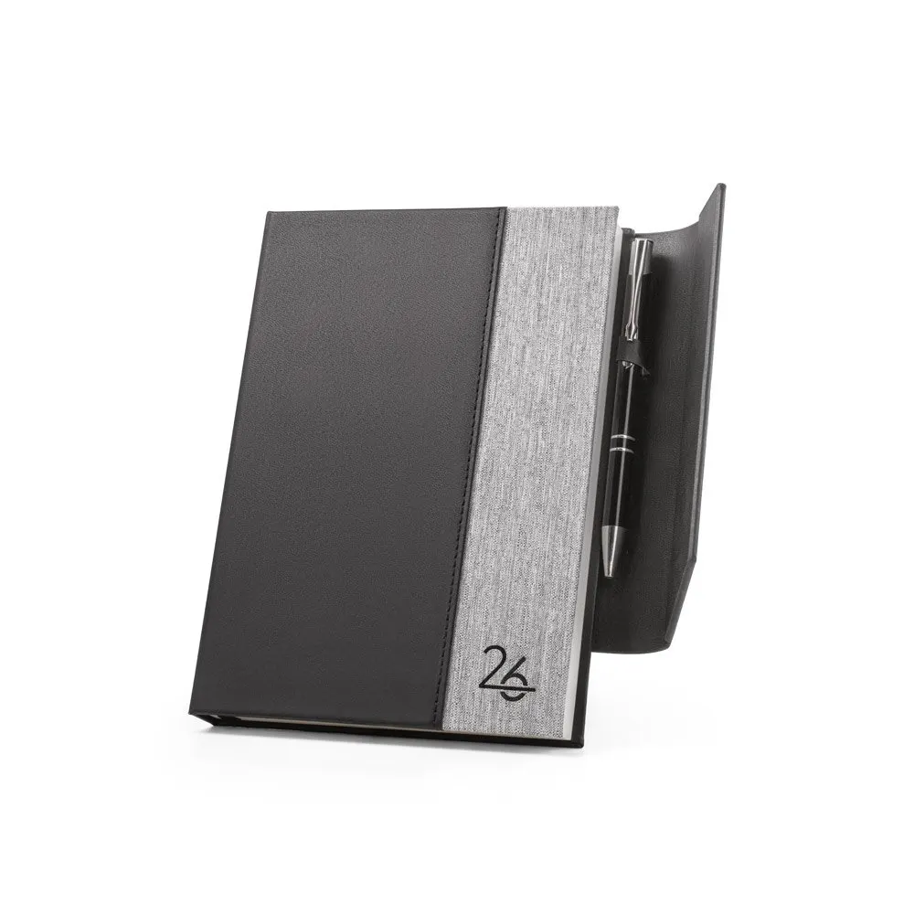 Agenda A5 em PU (58% reciclado) e PET reciclado (100% rPET) 300D