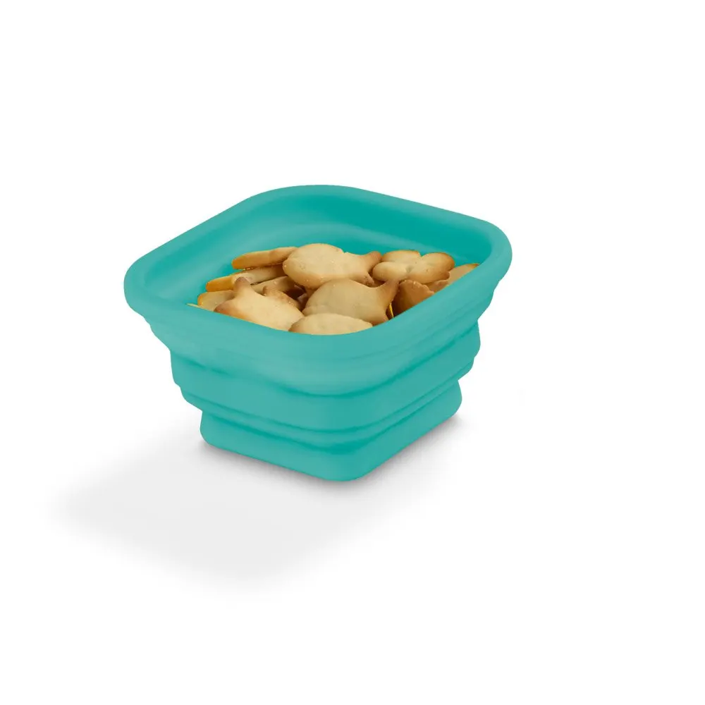 Base de mesa em bambu com 3 potes em silicone