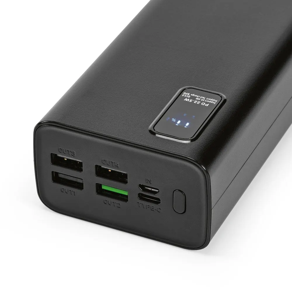 Bateria portátil em ABS 100% reciclado e bateria em lítio 30’000 mAh