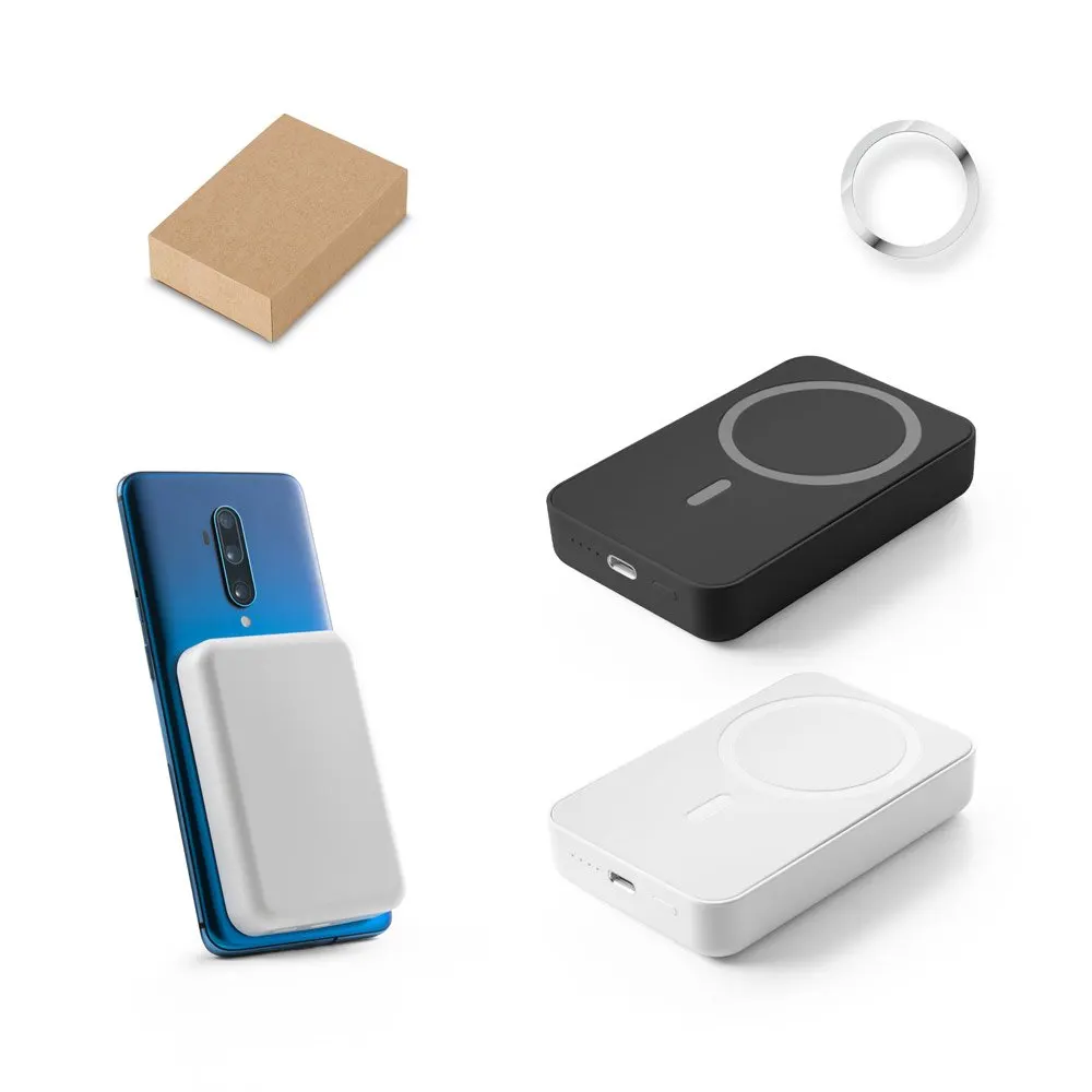 Bateria portátil em ABS 100% reciclado e bateria em lítio com capacidade de 10’000 mAh