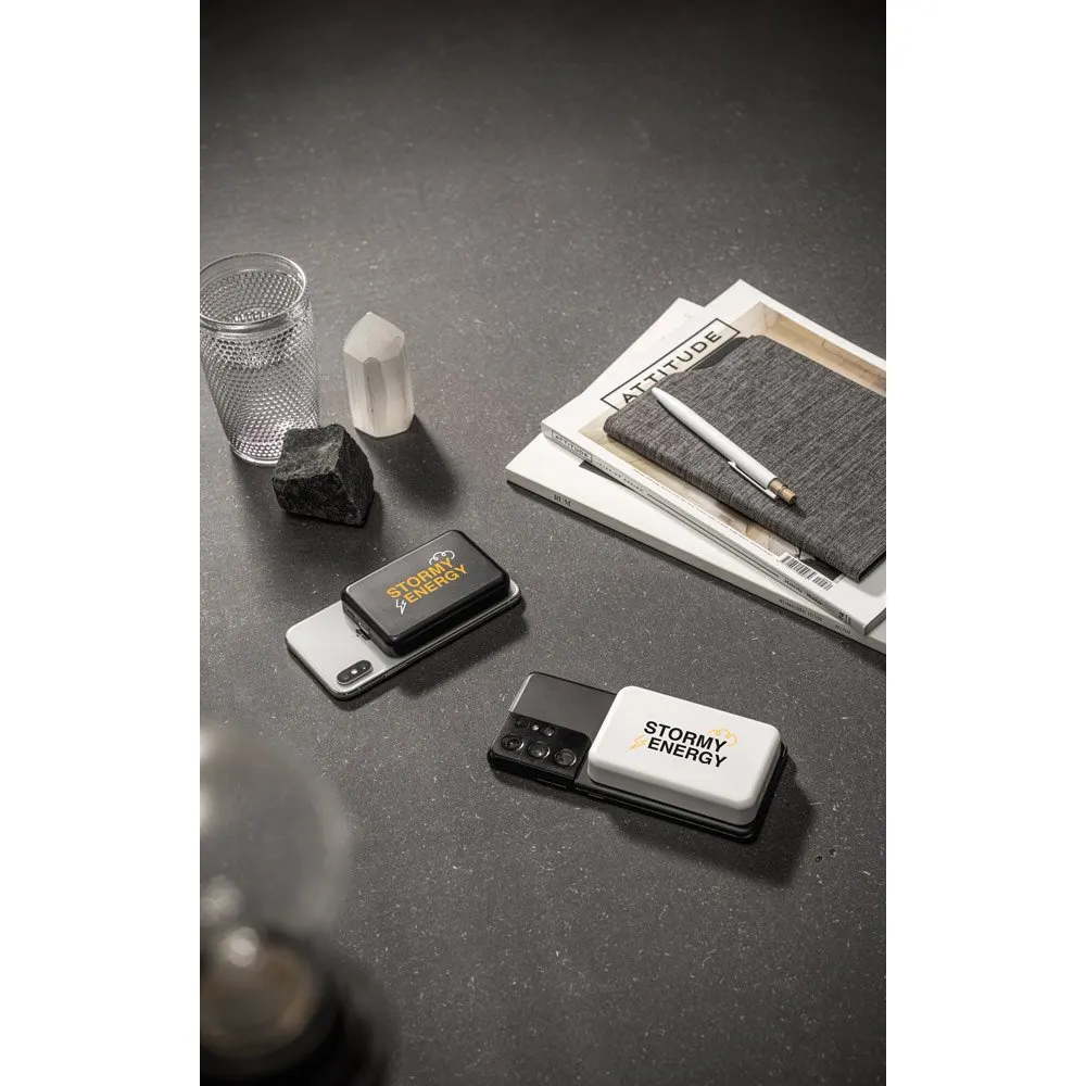 Bateria portátil em ABS 100% reciclado e bateria em lítio com capacidade de 5’000 mAh