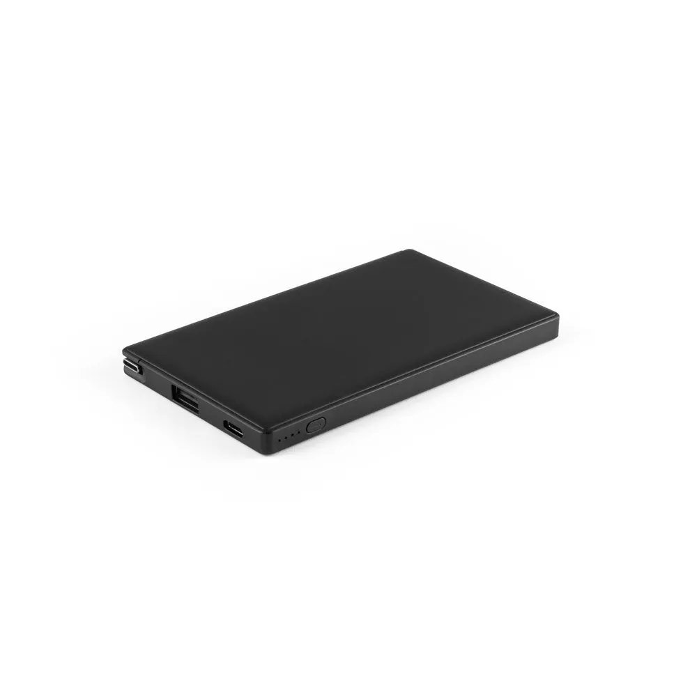 Bateria portátil em ABS 100% reciclado e bateria em lítio com capacidade de 4’000 mAh