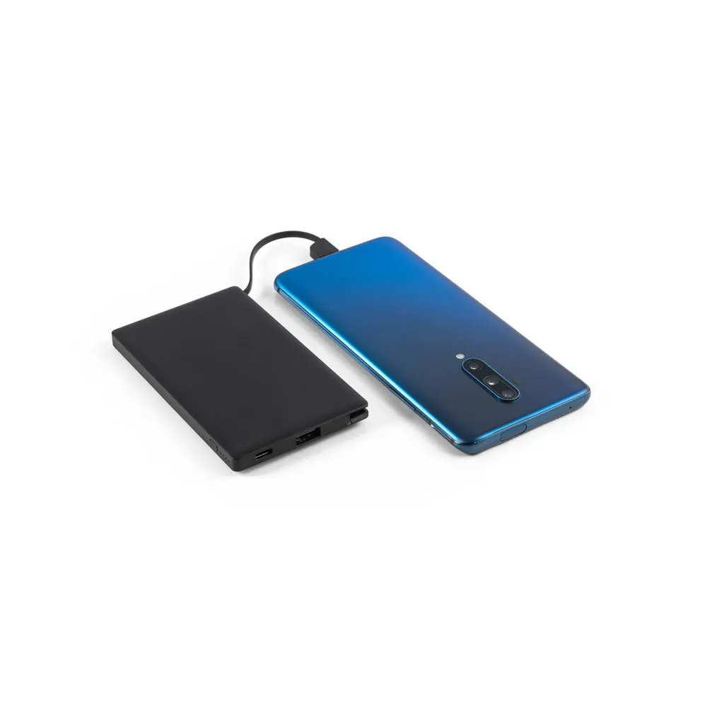 Bateria portátil em ABS 100% reciclado e bateria em lítio com capacidade de 4’000 mAh