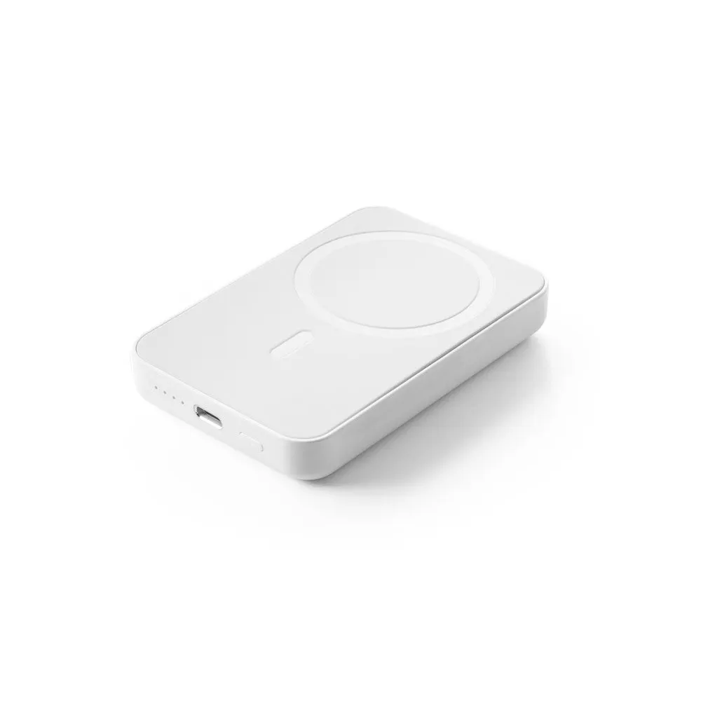 Bateria portátil em ABS 100% reciclado e bateria em lítio com capacidade de 5’000 mAh