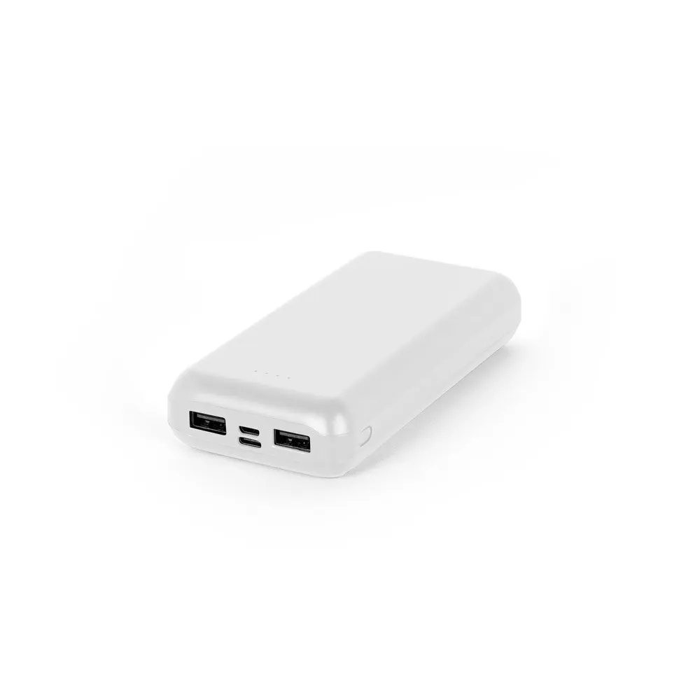 Bateria portátil em ABS 100% reciclado e capacidade de 20’000 mAh