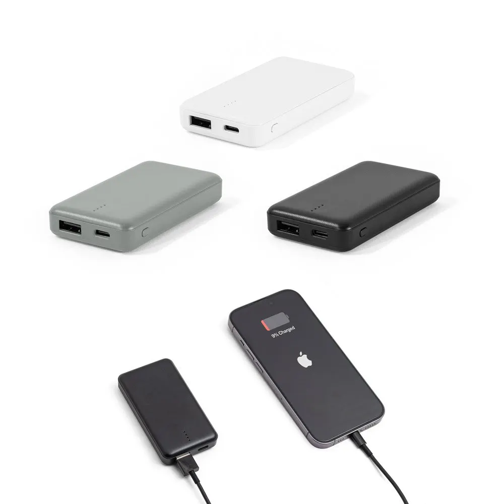 Bateria portátil em ABS 100% reciclado e capacidade de 4’000 mAh