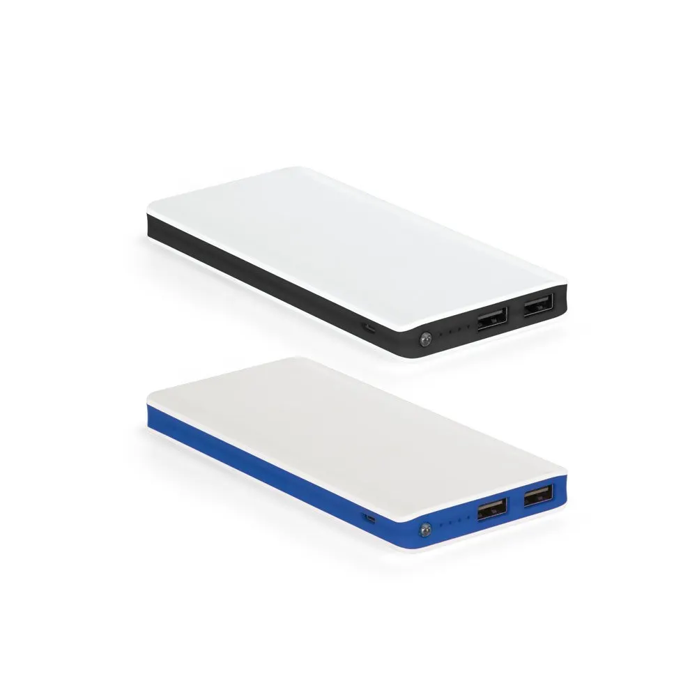 Bateria portátil em ABS com LED e capacidade de 10’000 mAh
