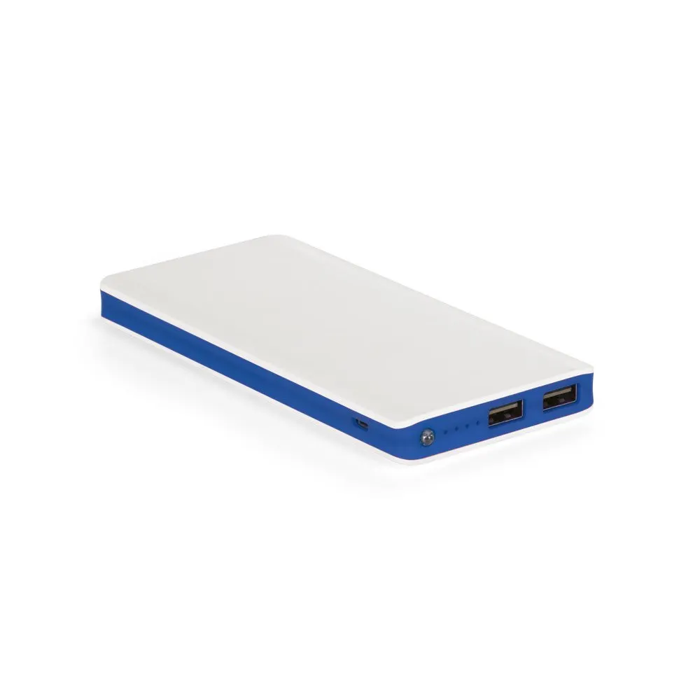 Bateria portátil em ABS com LED e capacidade de 10’000 mAh