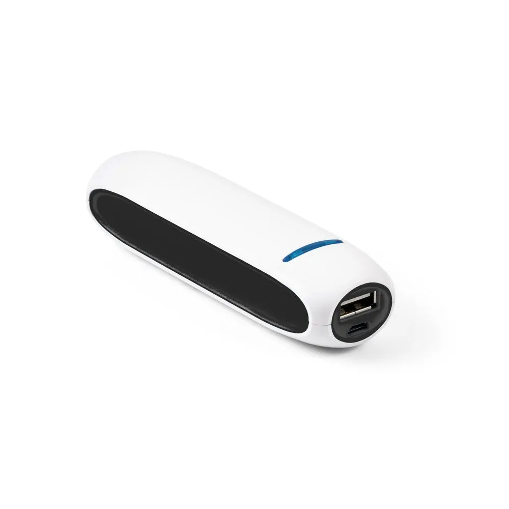 Bateria portátil em ABS e bateria de lítio com capacidade de 1’500 mAh