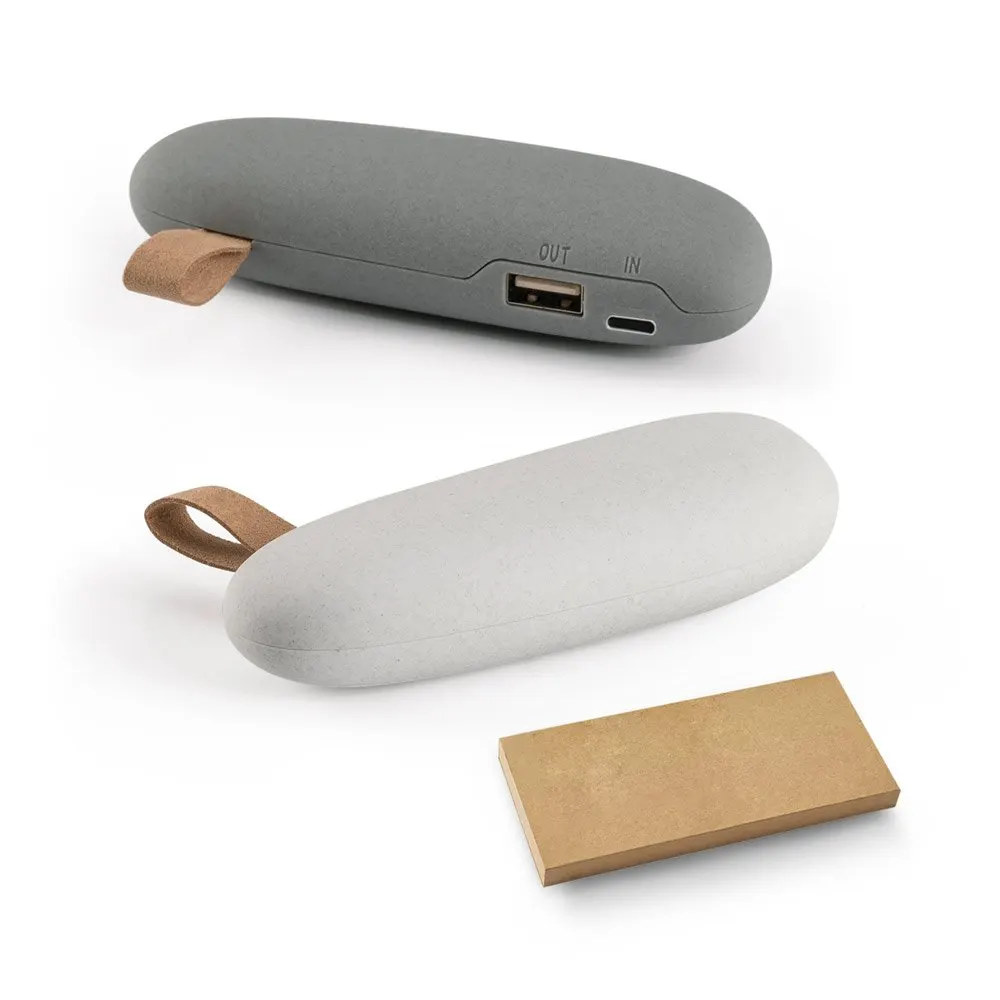 Bateria portátil em ABS e bateria de lítio com capacidade de 2’000 mAh