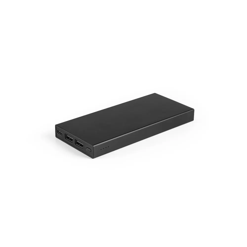 Bateria portátil em alumínio 100% reciclado e bateria em lítio com capacidade de 10’000 mAh