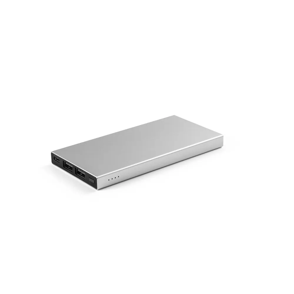 Bateria portátil em alumínio 100% reciclado e bateria em lítio com capacidade de 5’000 mAh