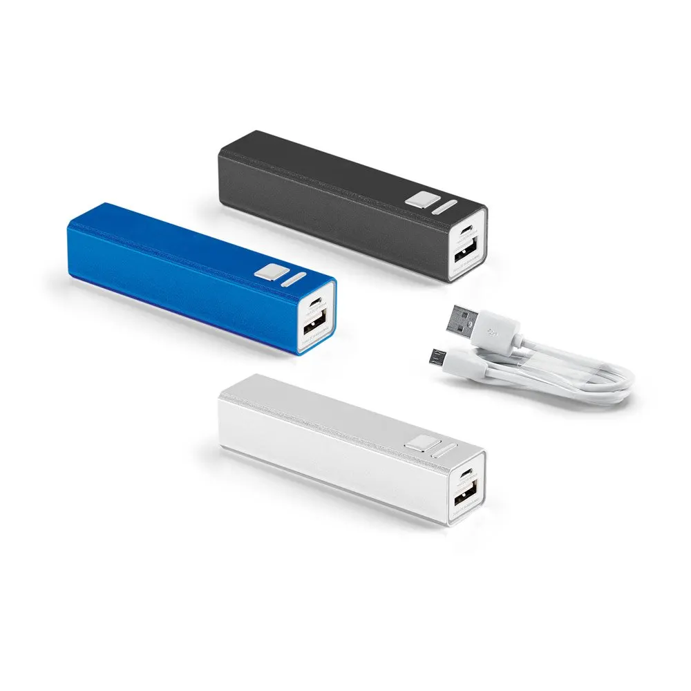 Bateria portátil em alumínio com capacidade de 2’200 mAh