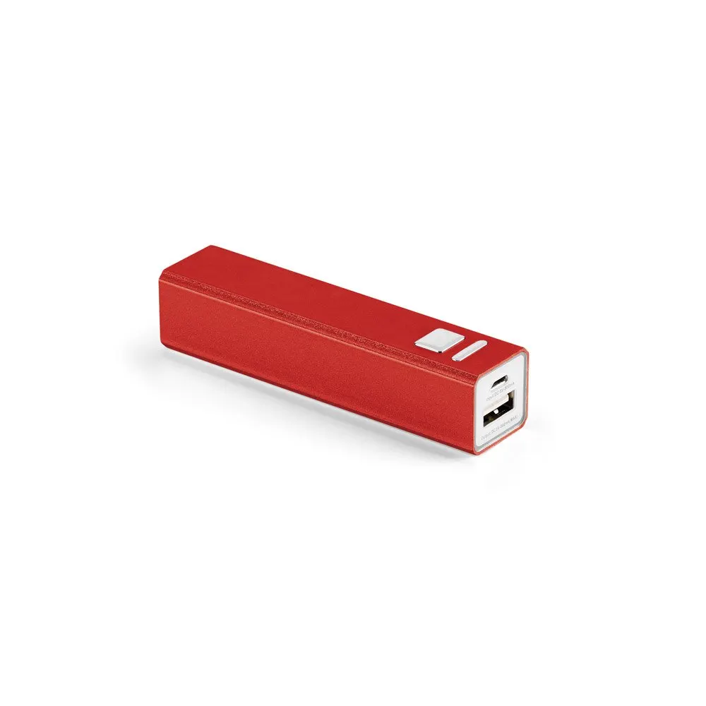 Bateria portátil em alumínio com capacidade de 2’200 mAh