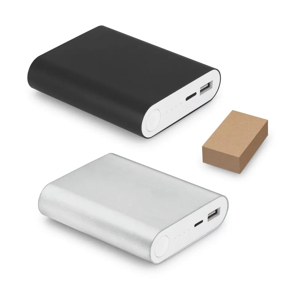 Bateria portátil em alumínio e bateria de lítio com capacidade de 8’000 mAh