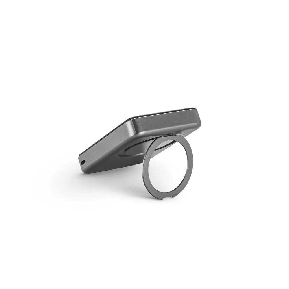 Bateria portátil magnética em ABS 100% reciclado com suporte, carregador wireless super-rápido 15W e capacidade de 10’000 mAh