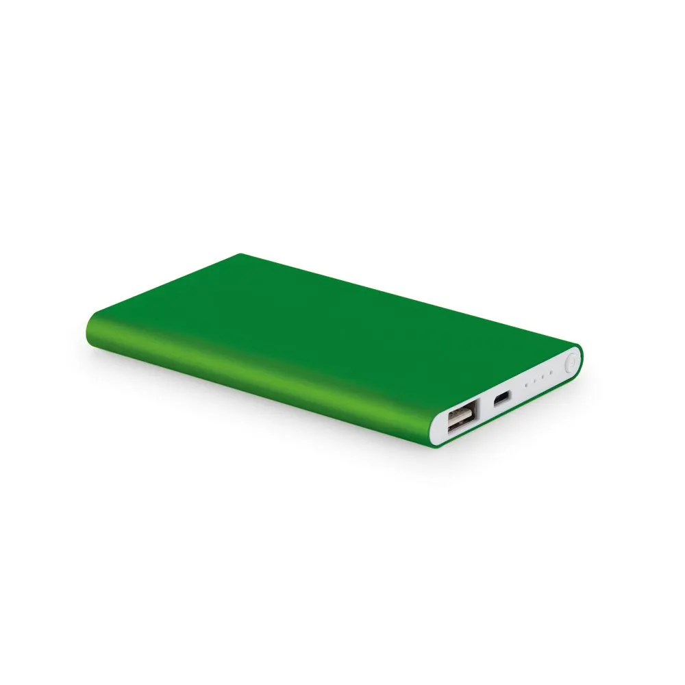 Bateria portátil slim em alumínio com capacidade de 4’000 mAh