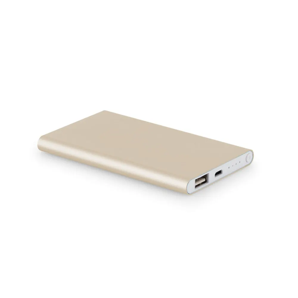Bateria portátil slim em alumínio com capacidade de 4’000 mAh