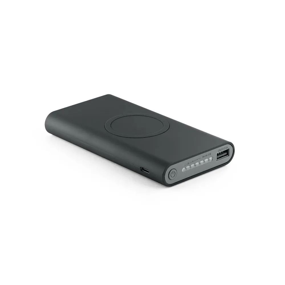 Bateria portátil wireless super-rápido em ABS e capacidade de 10 000 mAh