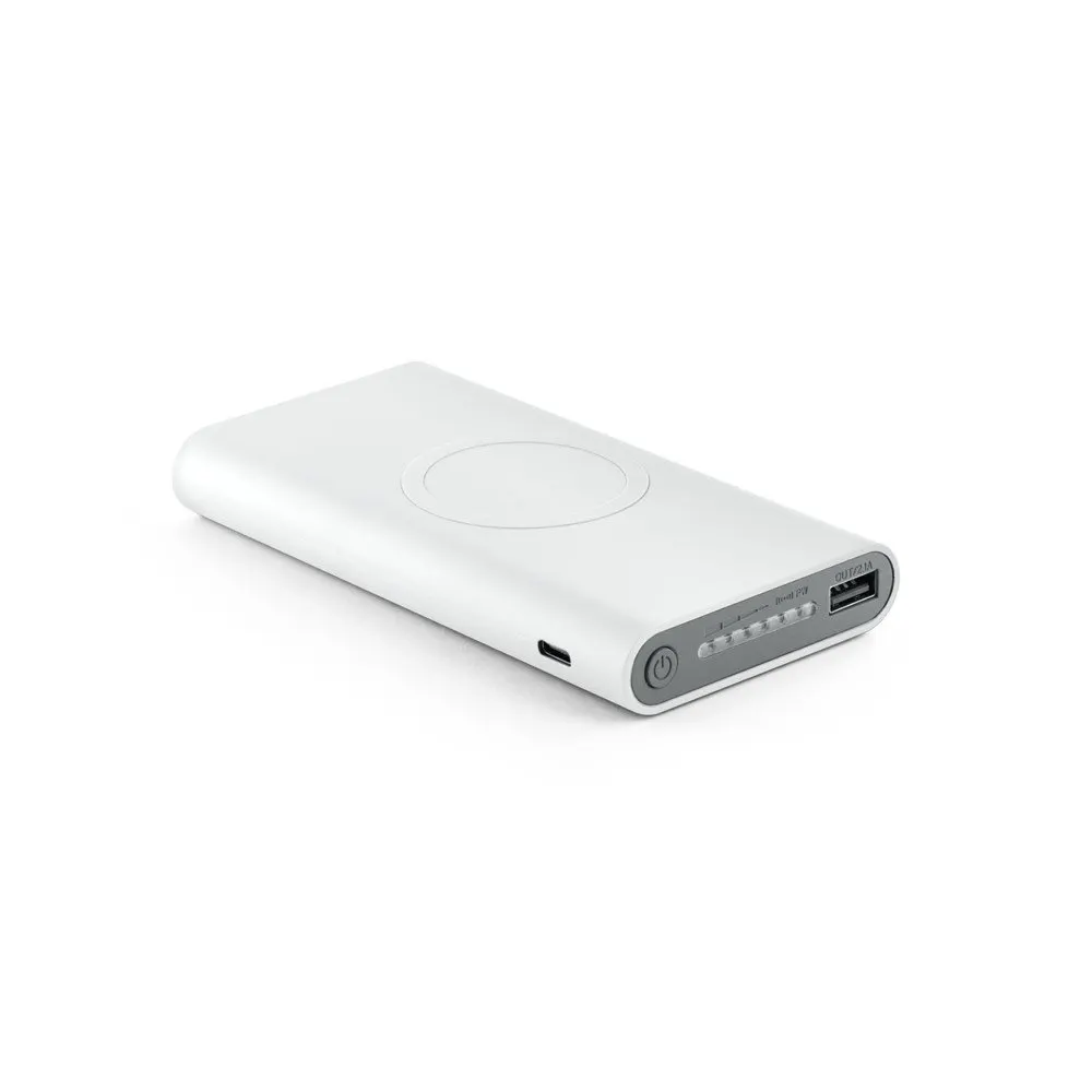 Bateria portátil wireless super-rápido em ABS e capacidade de 10 000 mAh