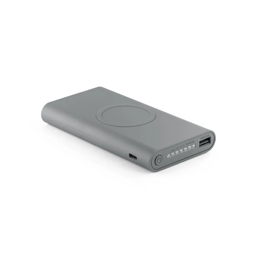 Bateria portátil wireless super-rápido em ABS e capacidade de 10 000 mAh