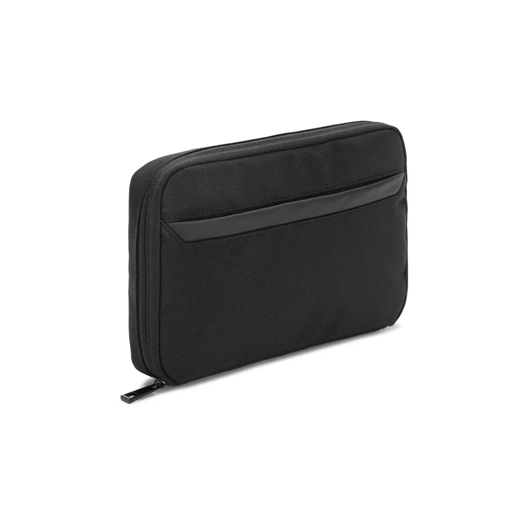 Bolsa organizadora espaçosa para acessórios tecnológicos em poliéster reciclado 600D twill
