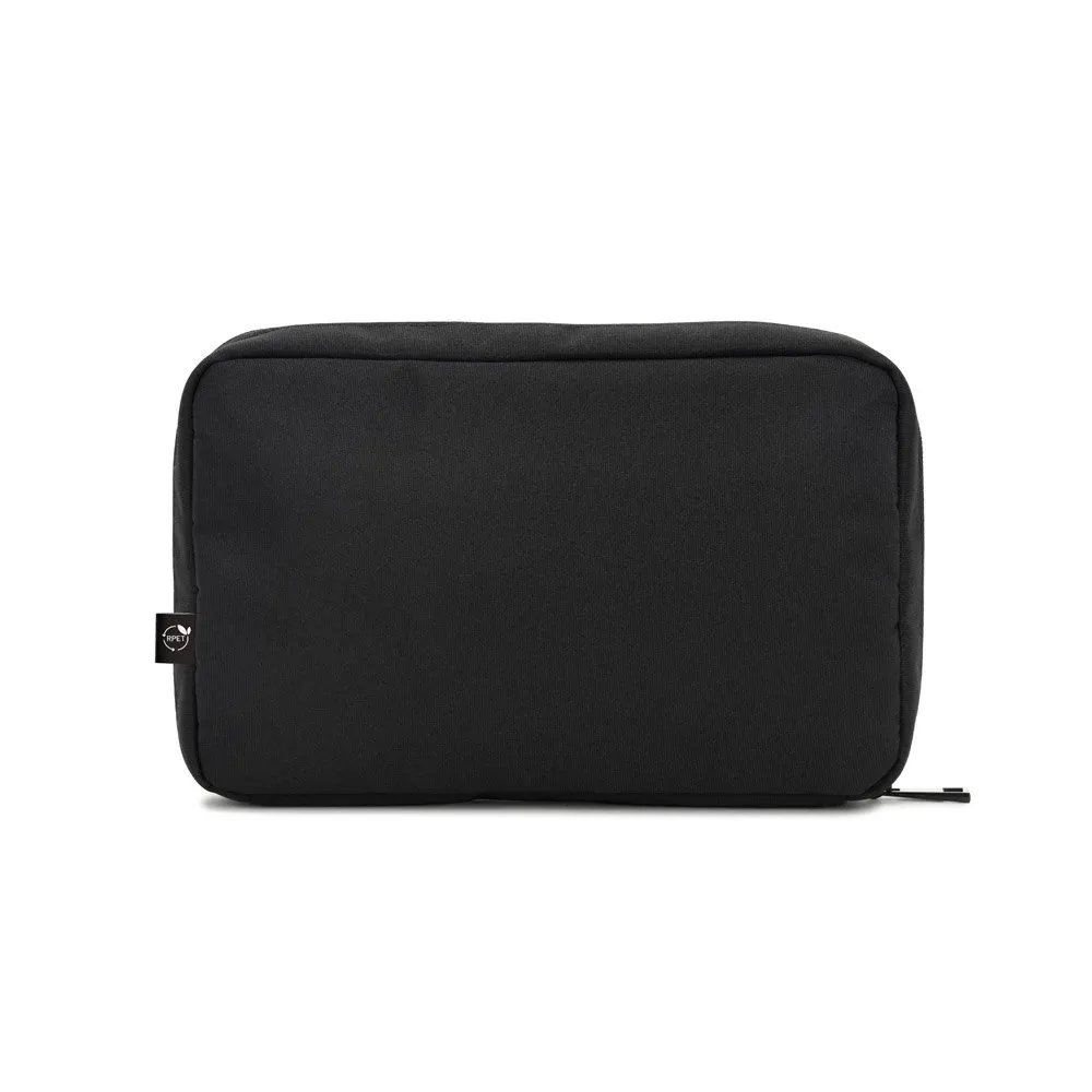 Bolsa organizadora espaçosa para acessórios tecnológicos em poliéster reciclado 600D twill