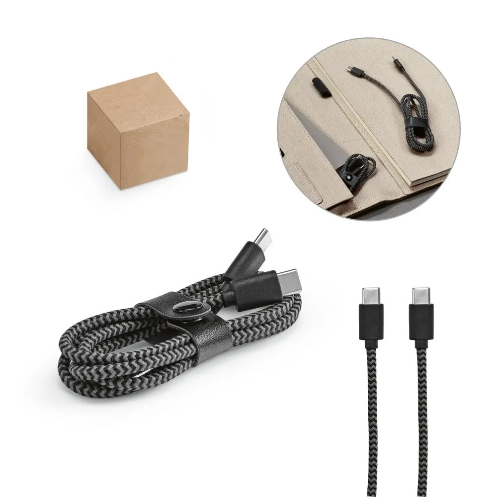 Cabo USB-C de carregamento rápido em PET 100% reciclado