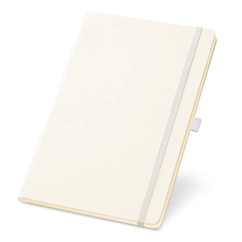 Caderno A5 de capa dura com 160 páginas pautadas
