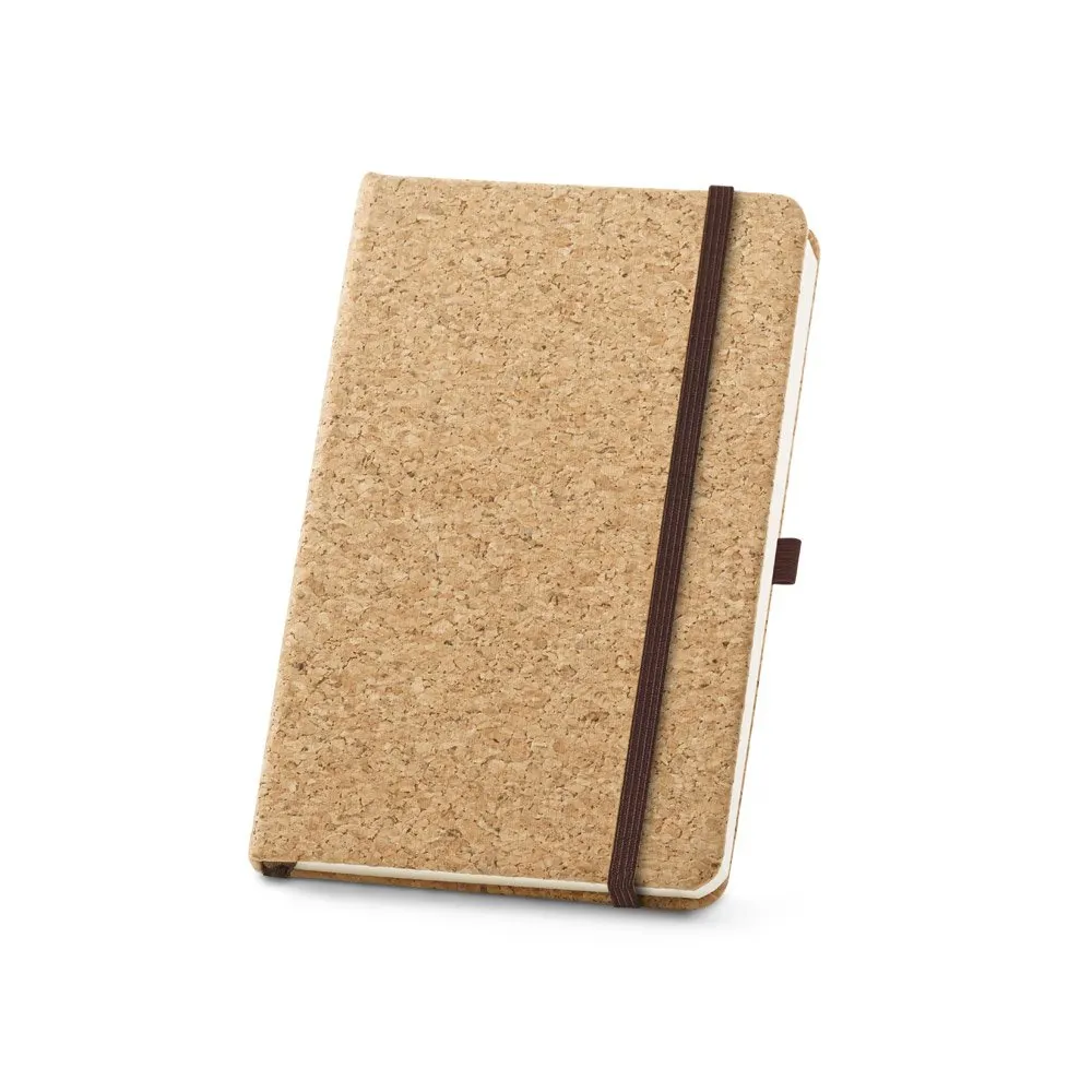 Caderno A5 de capa dura em cortiça com 160 páginas lisas