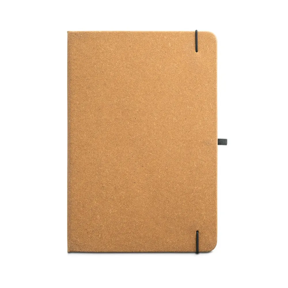 Caderno A5 de capa dura em couro 70% reciclado com 192 páginas pautadas