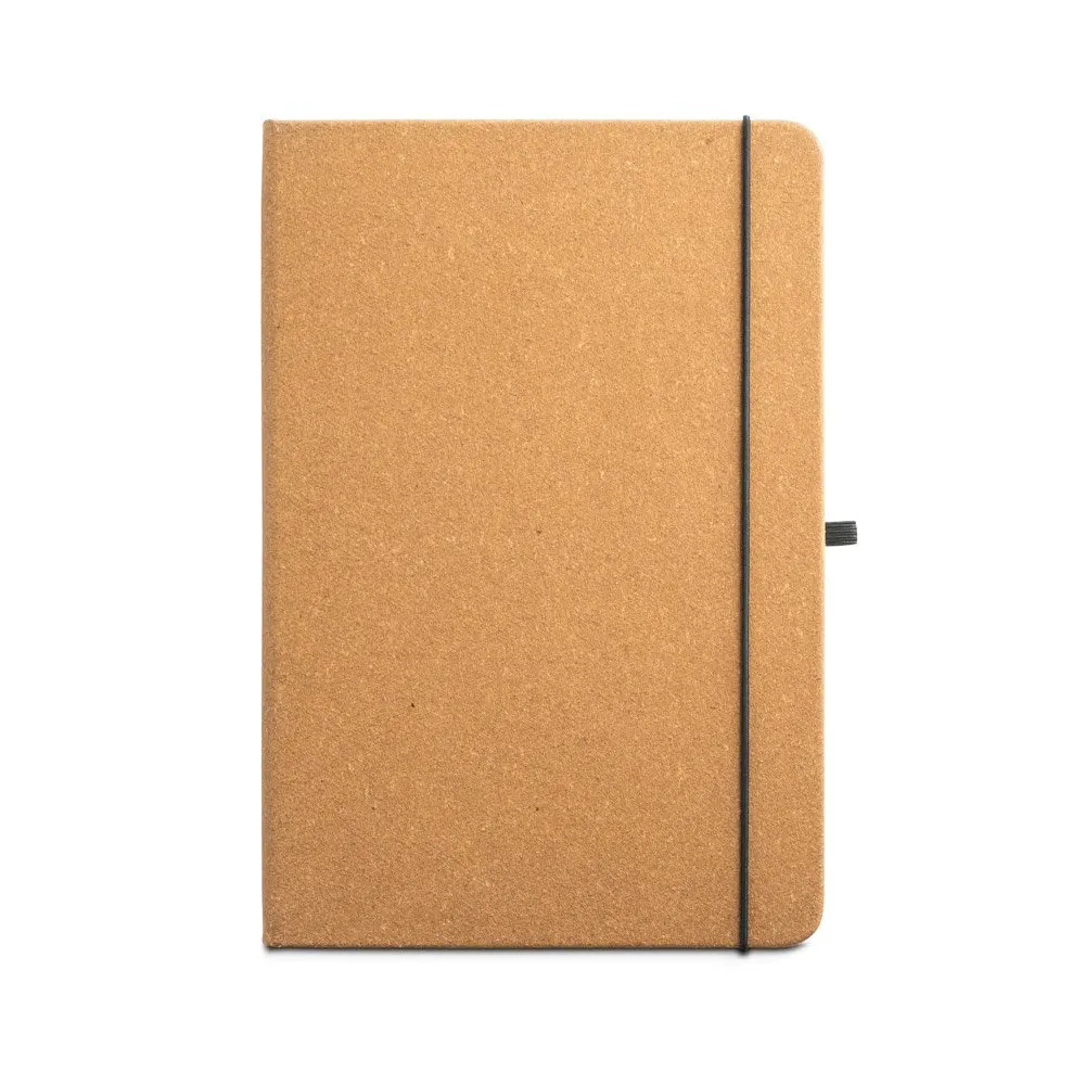 Caderno A5 de capa dura em couro 70% reciclado com 192 páginas pautadas