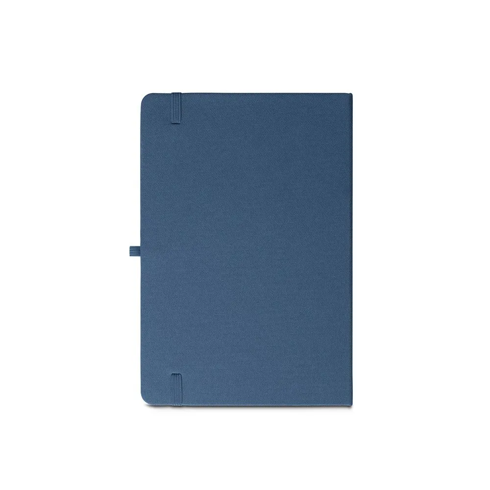Caderno A5 de capa dura em PET 100% reciclado com 160 páginas pautadas recicladas