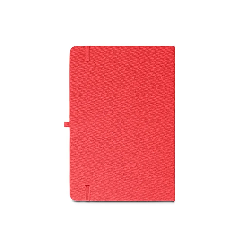Caderno A5 de capa dura em PET 100% reciclado com 160 páginas pautadas recicladas