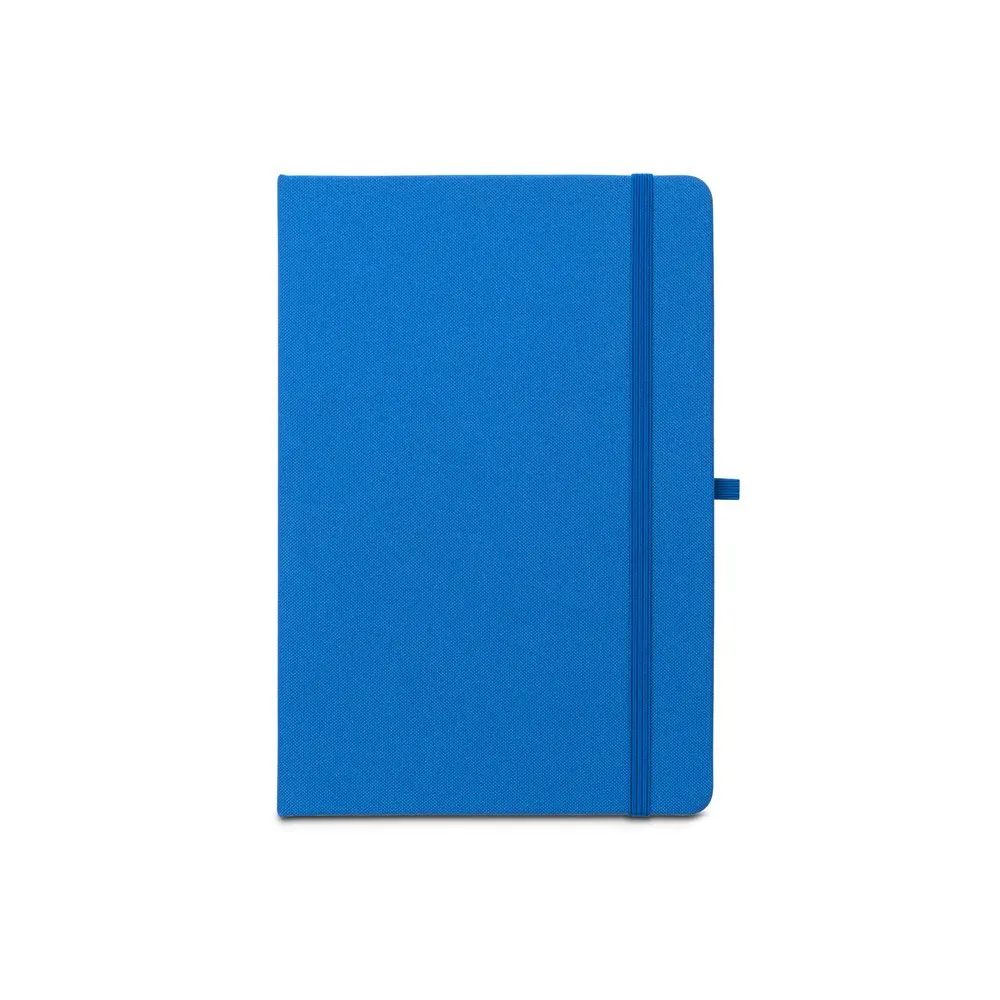 Caderno A5 de capa dura em PET 100% reciclado com 160 páginas pautadas recicladas