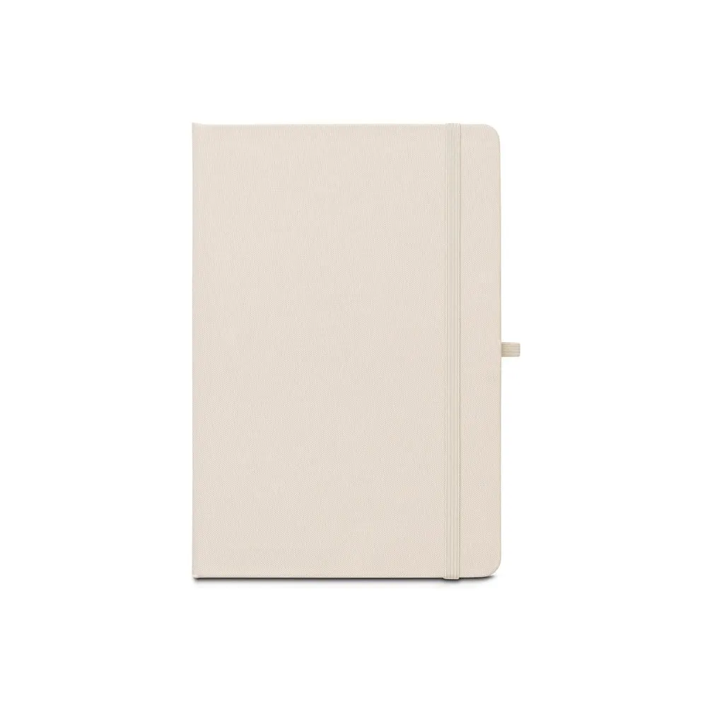 Caderno A5 de capa dura em PET 100% reciclado com 160 páginas pautadas recicladas