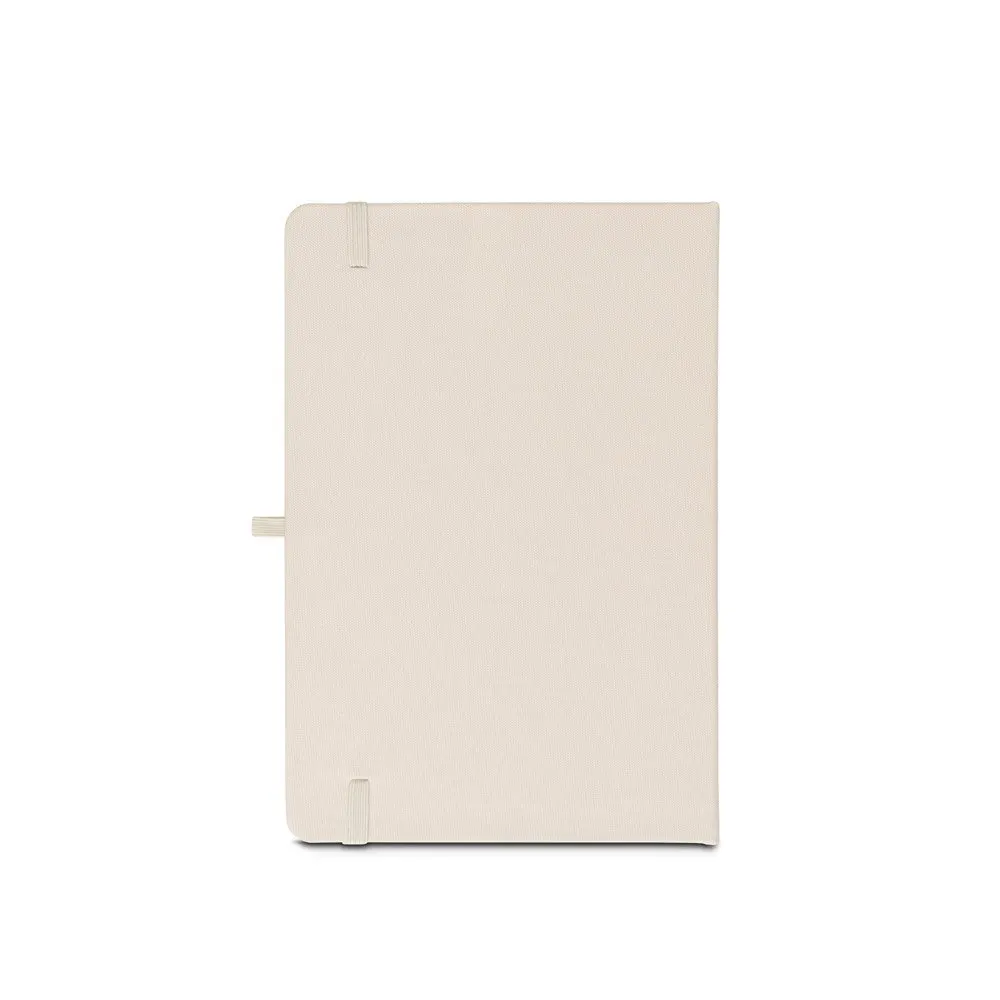 Caderno A5 de capa dura em PET 100% reciclado com 160 páginas pautadas recicladas