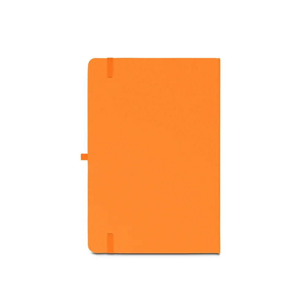 Caderno A5 de capa dura em PET 100% reciclado com 160 páginas pautadas recicladas