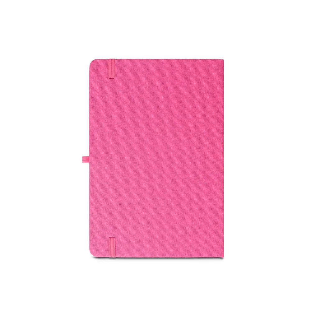 Caderno A5 de capa dura em PET 100% reciclado com 160 páginas pautadas recicladas