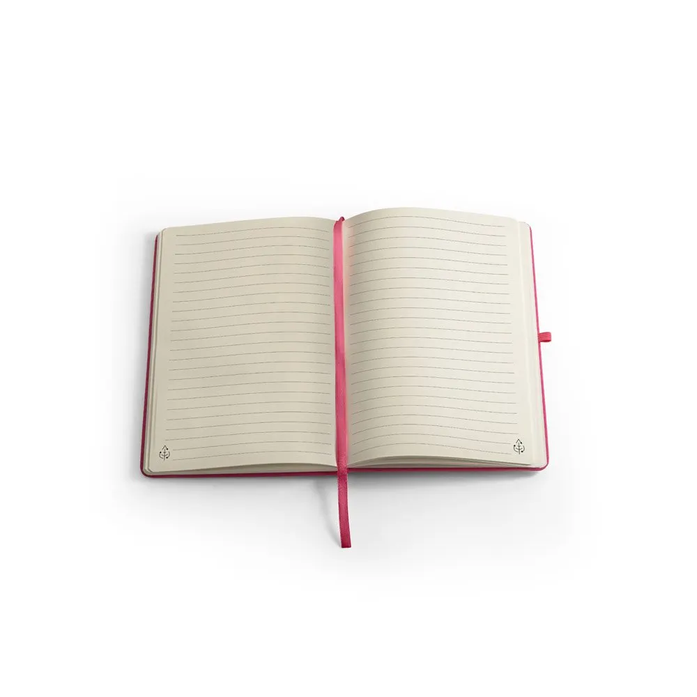 Caderno A5 de capa dura em PET 100% reciclado com 160 páginas pautadas recicladas