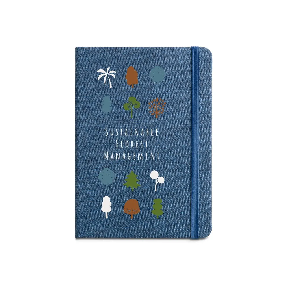 Caderno A5 de capa dura em PET 100% reciclado com 192 páginas pautadas