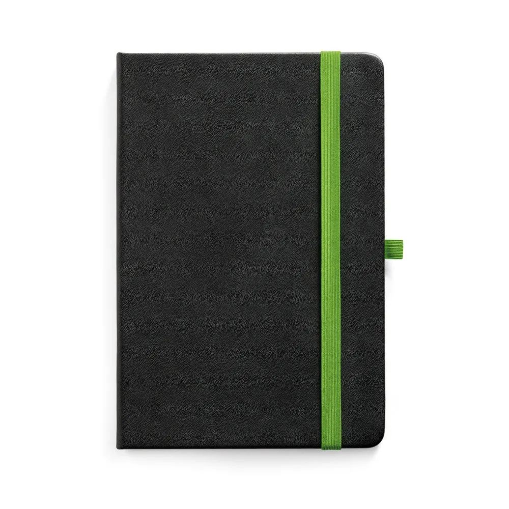 Caderno A5 de capa dura em PU com 160 páginas pautadas