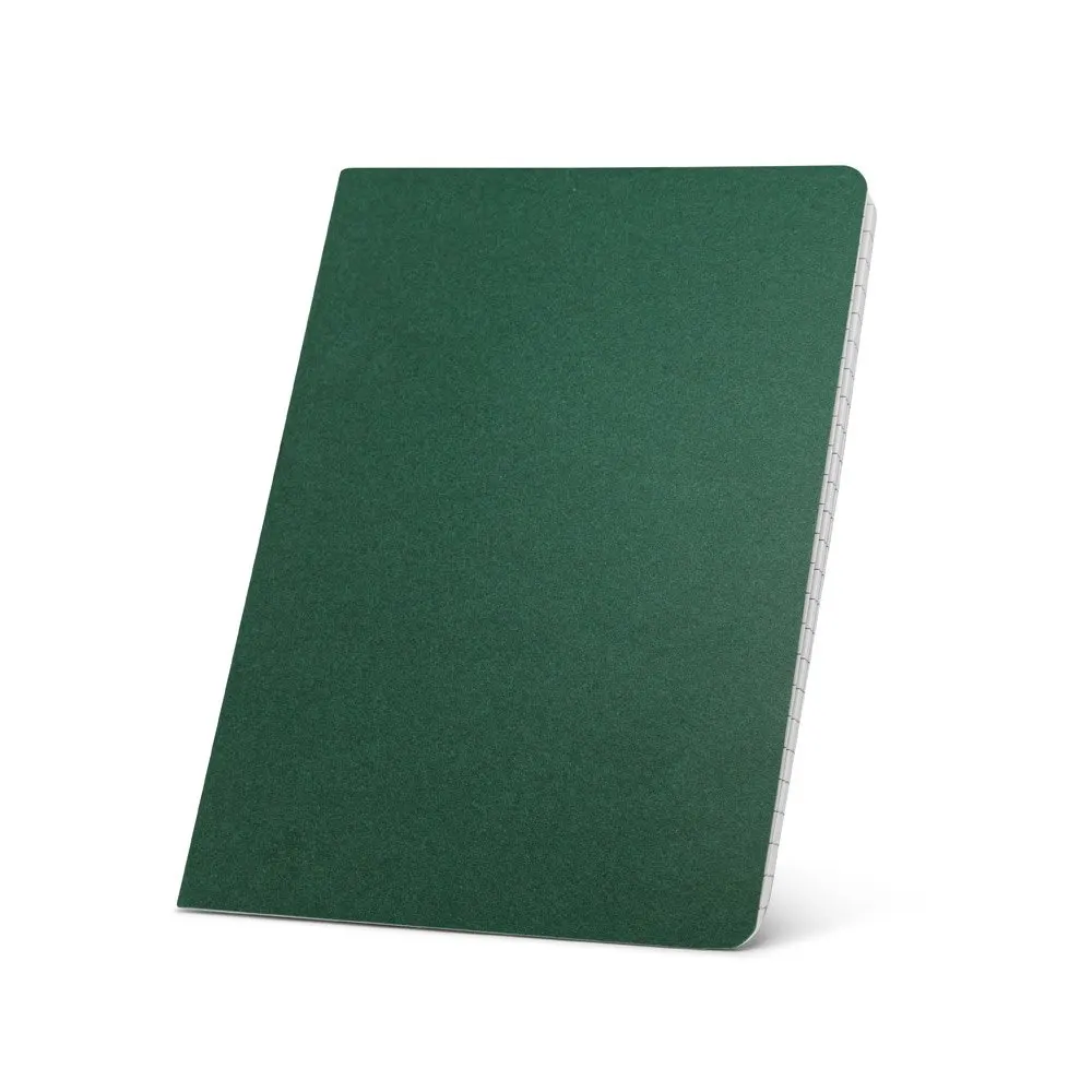 Caderno A5 de capa flexível em cartão kraft reciclado com 80 páginas pautadas recicladas