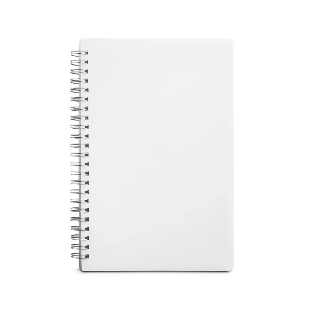 Caderno A5 em PP com tratamento antibacteriano com 160 páginas pautadas recicladas