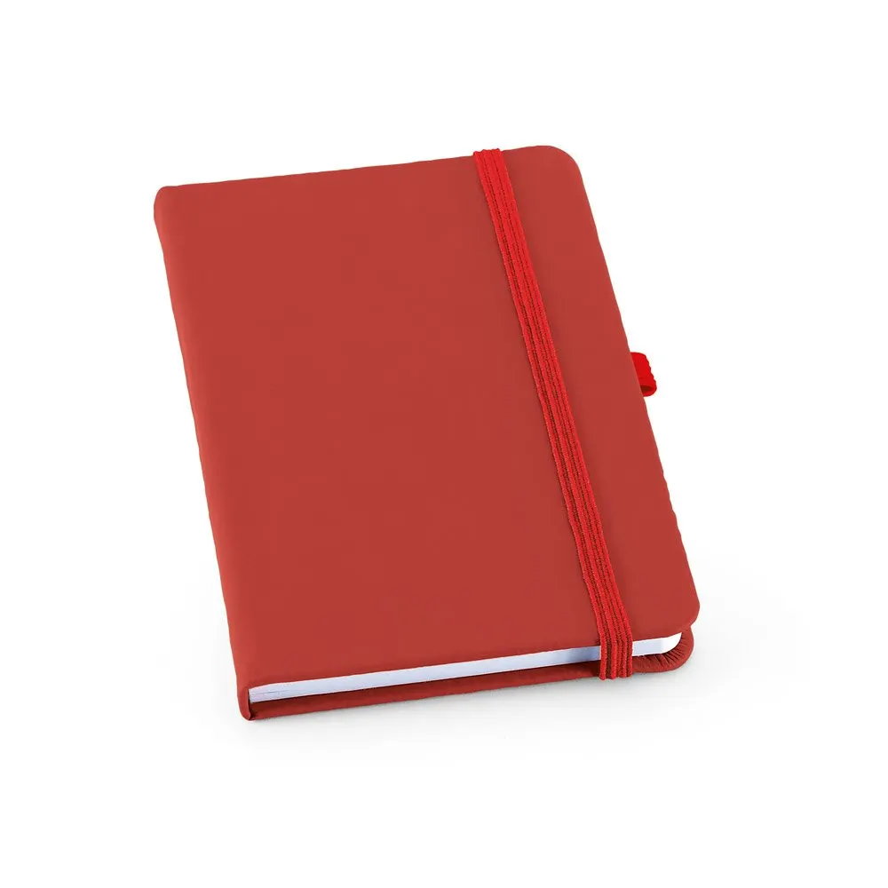 Caderno A6 de capa dura em c.sintético com 160 páginas lisas