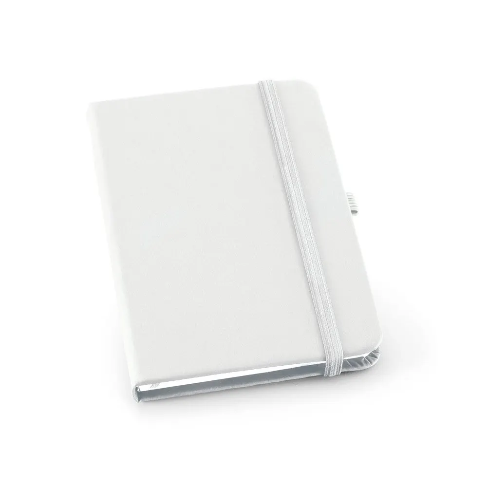 Caderno A6 de capa dura em c.sintético com 160 páginas pautadas
