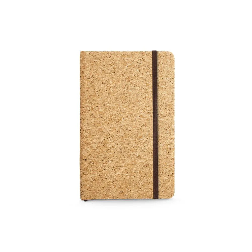 Caderno A6 de capa dura em cortiça com 160 páginas lisas