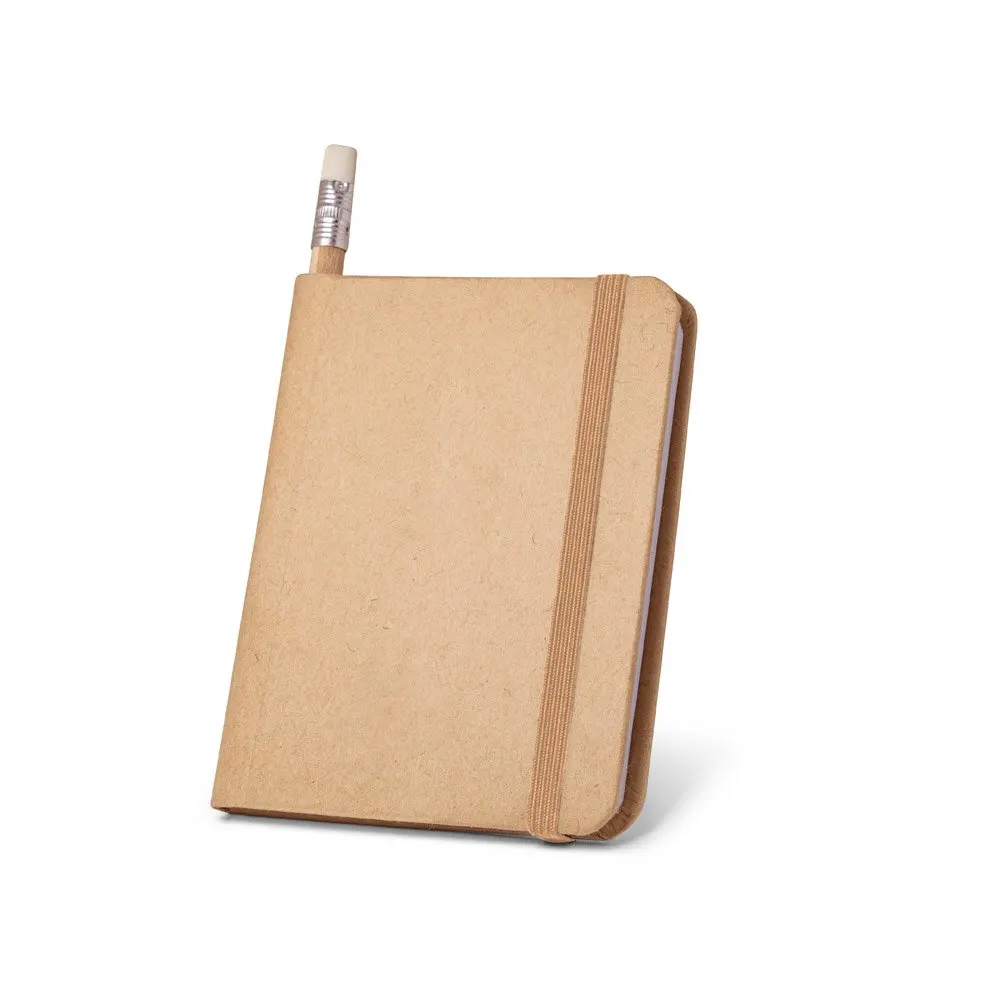 Caderno A7 de capa rígida em papel com 140 páginas lisas